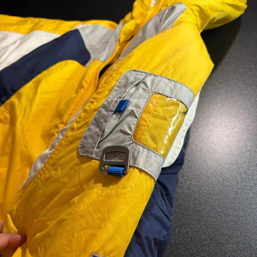 London fog vintage ski jacket yellow 2 in 1 fleece sweater size 4‎ S Waterproof
